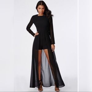 Missguided Romper with long sleeves and train